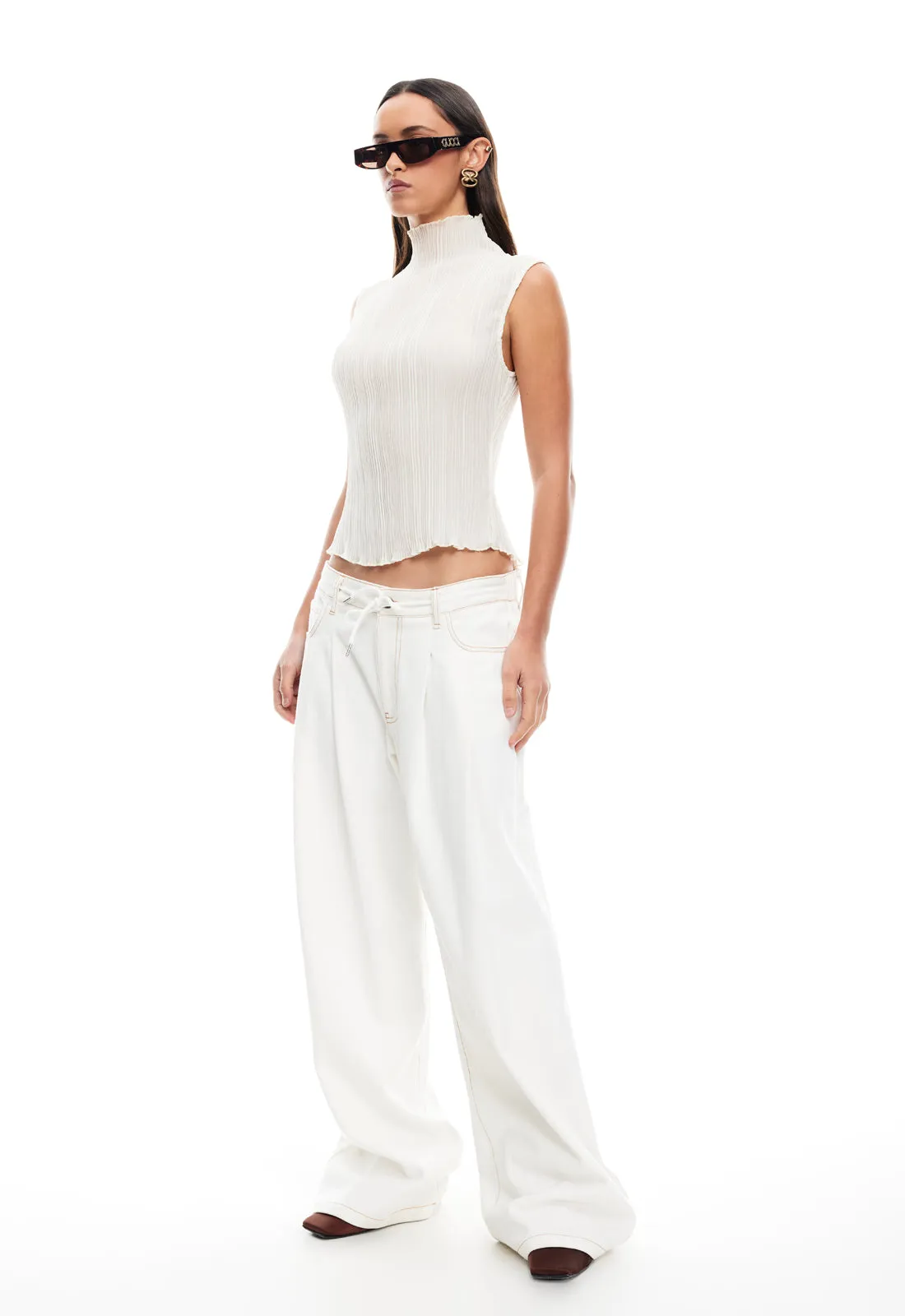 SLOUCHED TIE UP JEAN - PORCELAIN sold by Lioness product image thumbnail 4