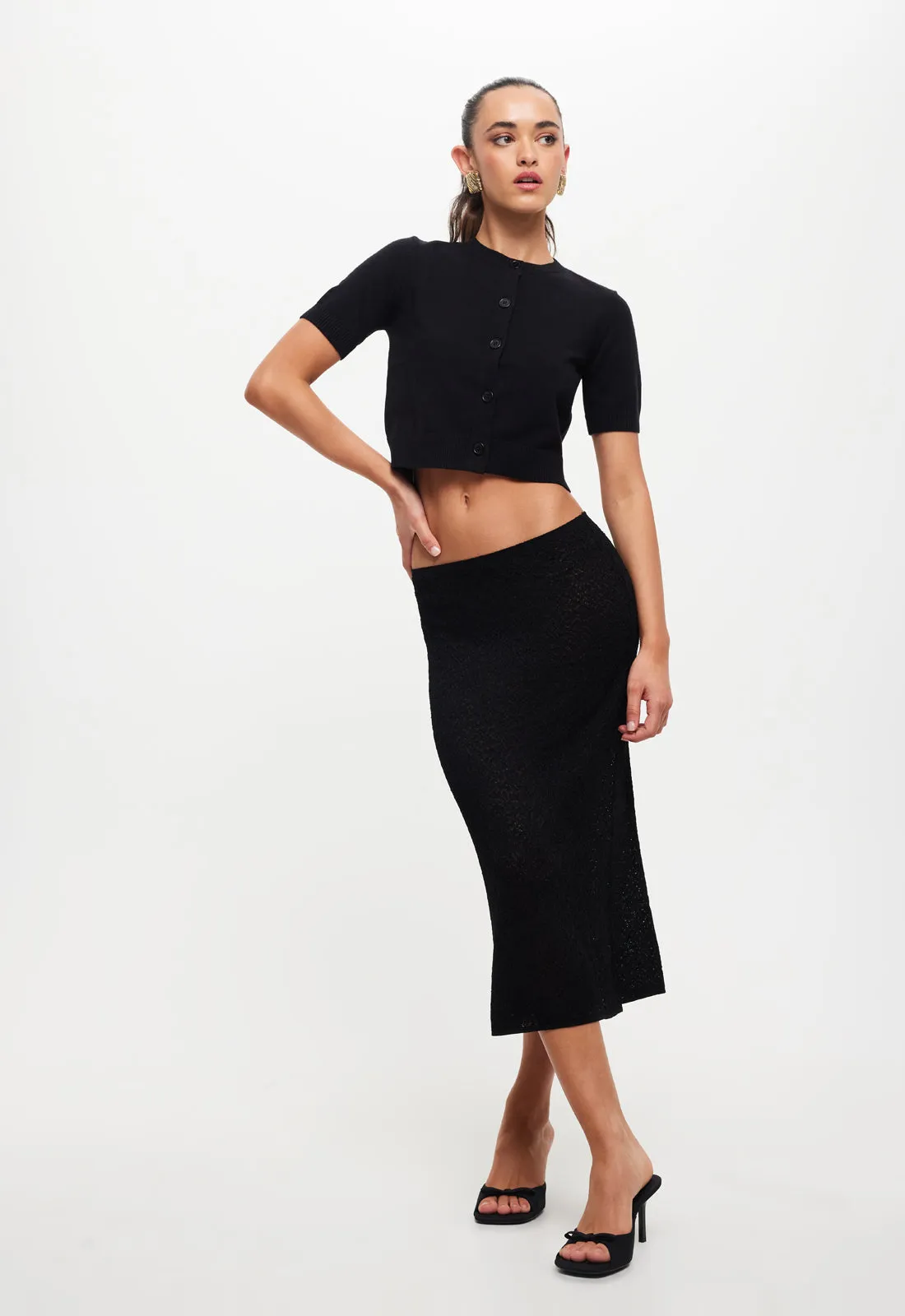 PURE MIDI SKIRT - ONYX sold by Lioness product image thumbnail 4