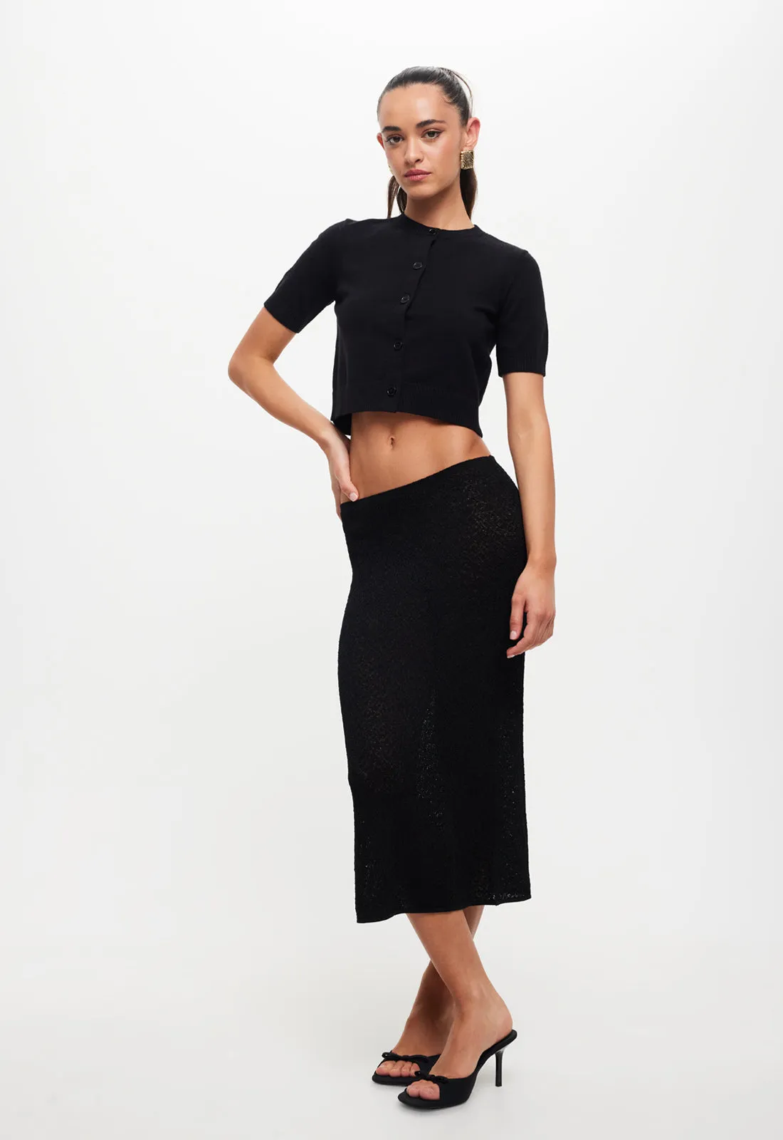 PURE MIDI SKIRT - ONYX sold by Lioness