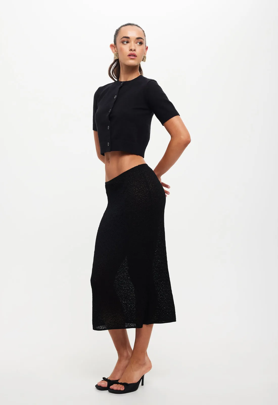 PURE MIDI SKIRT - ONYX sold by Lioness product image thumbnail 3