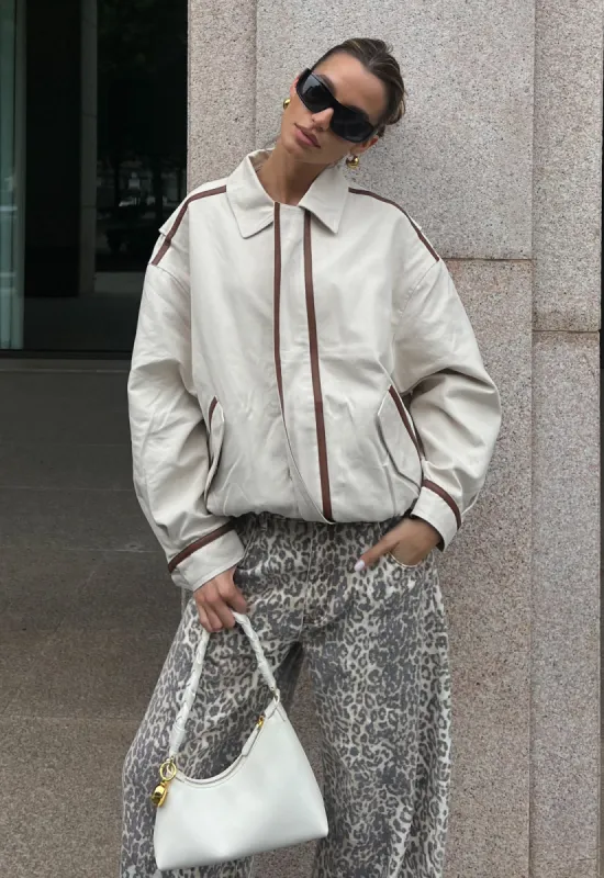 KENNY BOMBER - BEIGE sold by Lioness