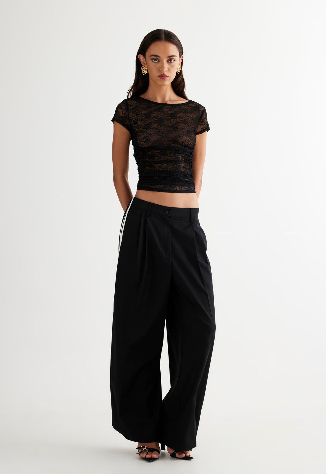 BEGUILE LACE TOP - ONYX sold by Lioness