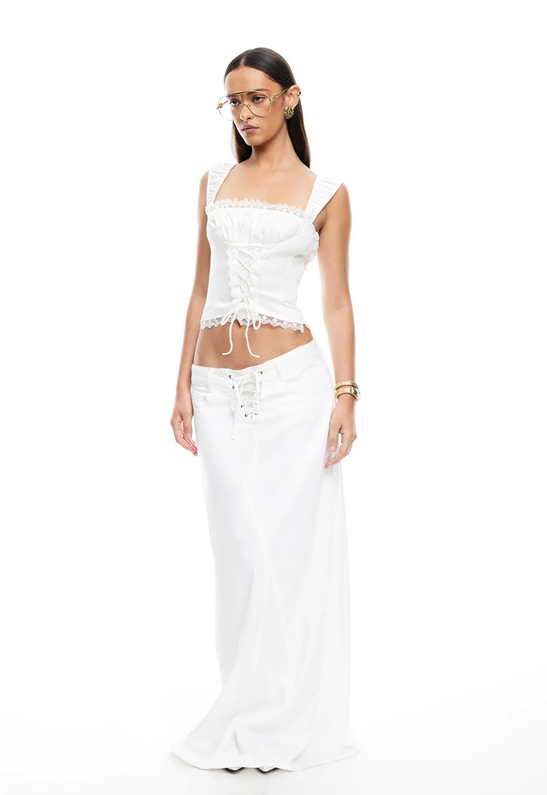 PALMER MAXI SKIRT - PORCELAIN sold by Lioness product image thumbnail 4