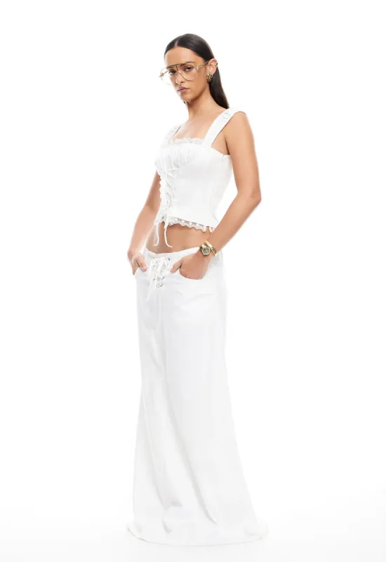 PALMER MAXI SKIRT - PORCELAIN made by Lioness