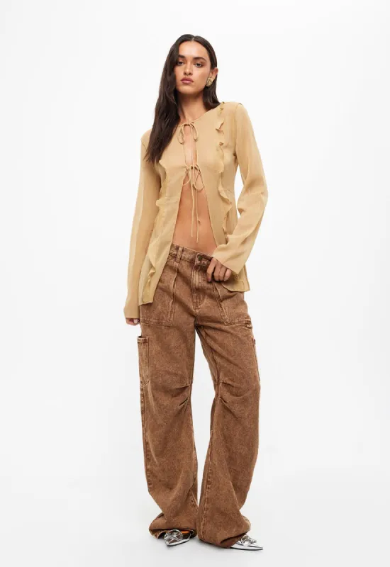 BARELY THERE TIE TOP - SAND sold by Lioness