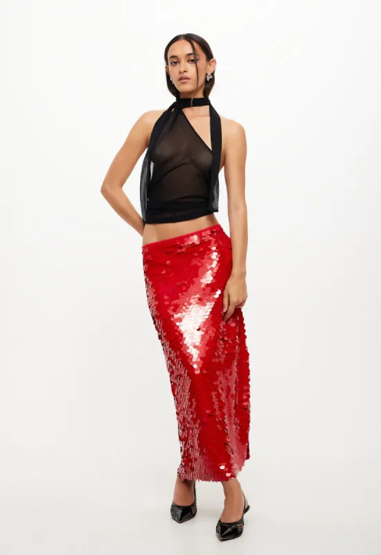 LUX TIE TOP - ONYX sold by Lioness