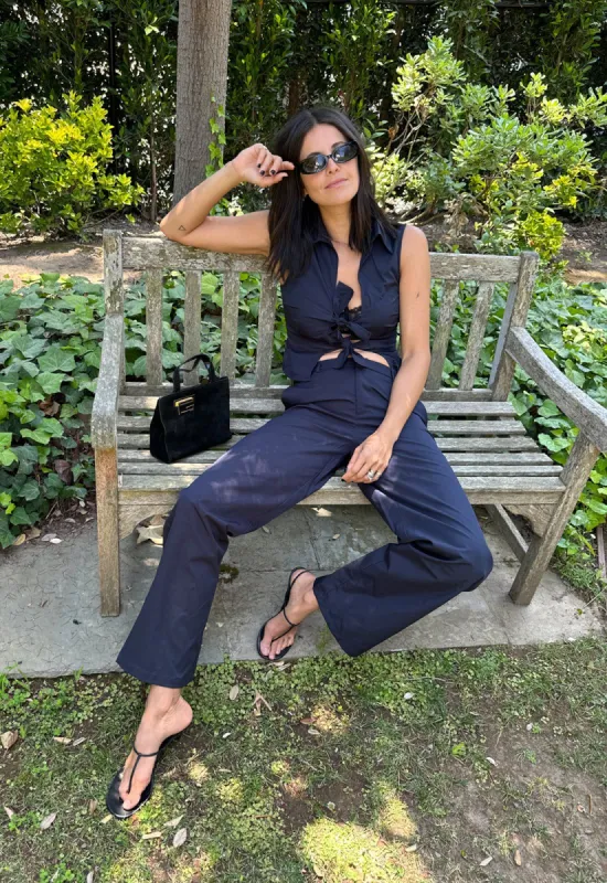 ALLURE TIE TOP - NAVY sold by Lioness