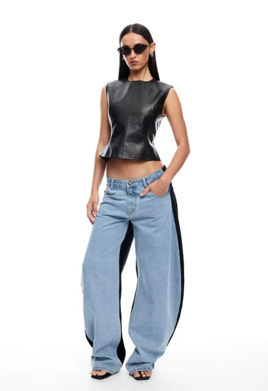 HORSESHOE JEAN - SPLIT BLUE sold by Lioness