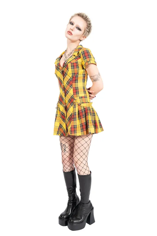 Lip Service X iGirl Yellow Plaid Sadie Dress made by Lip Service