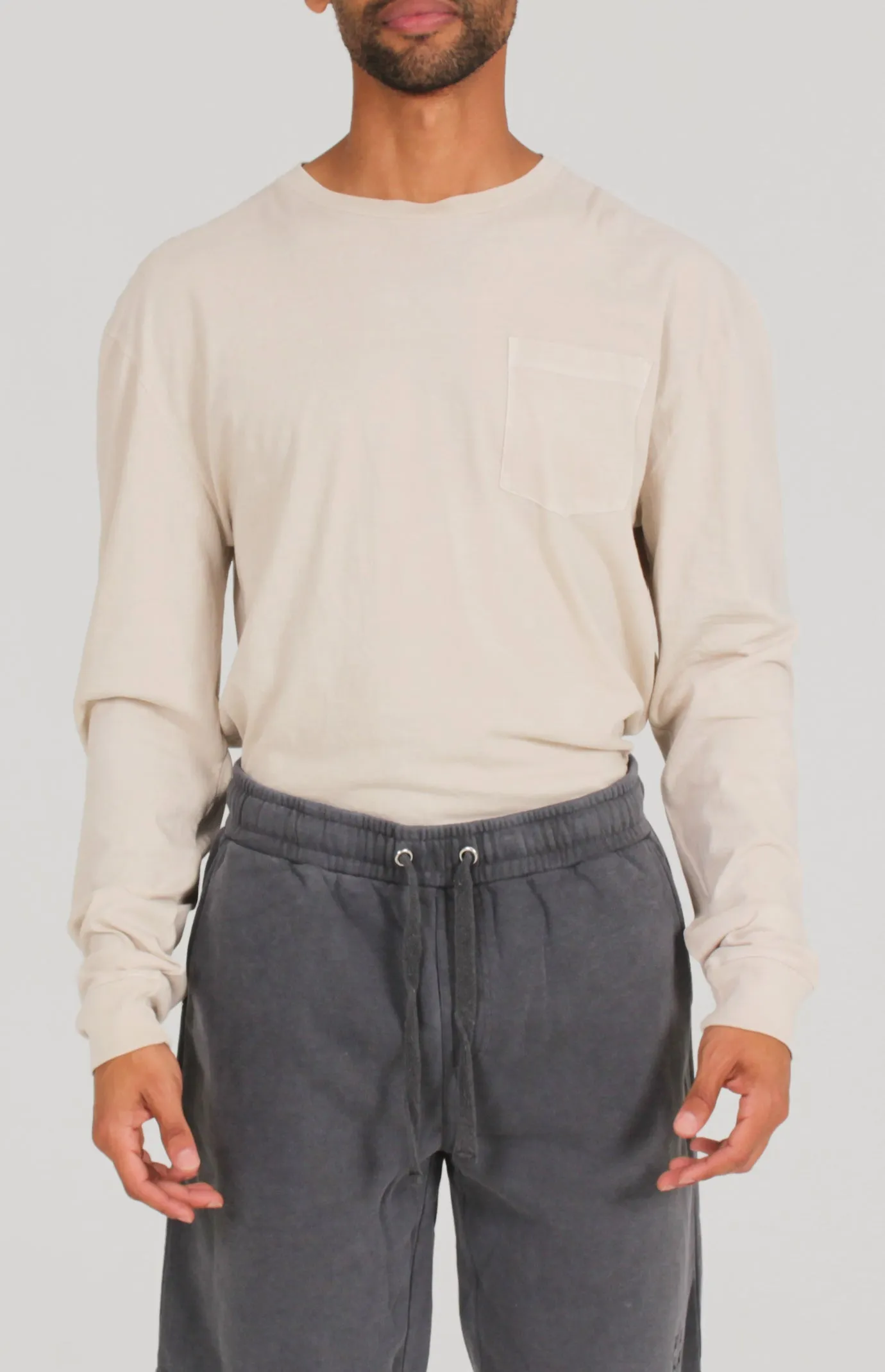 Pigment Dye Long Sleeve Tee | Stone sold by Lira product image thumbnail 3