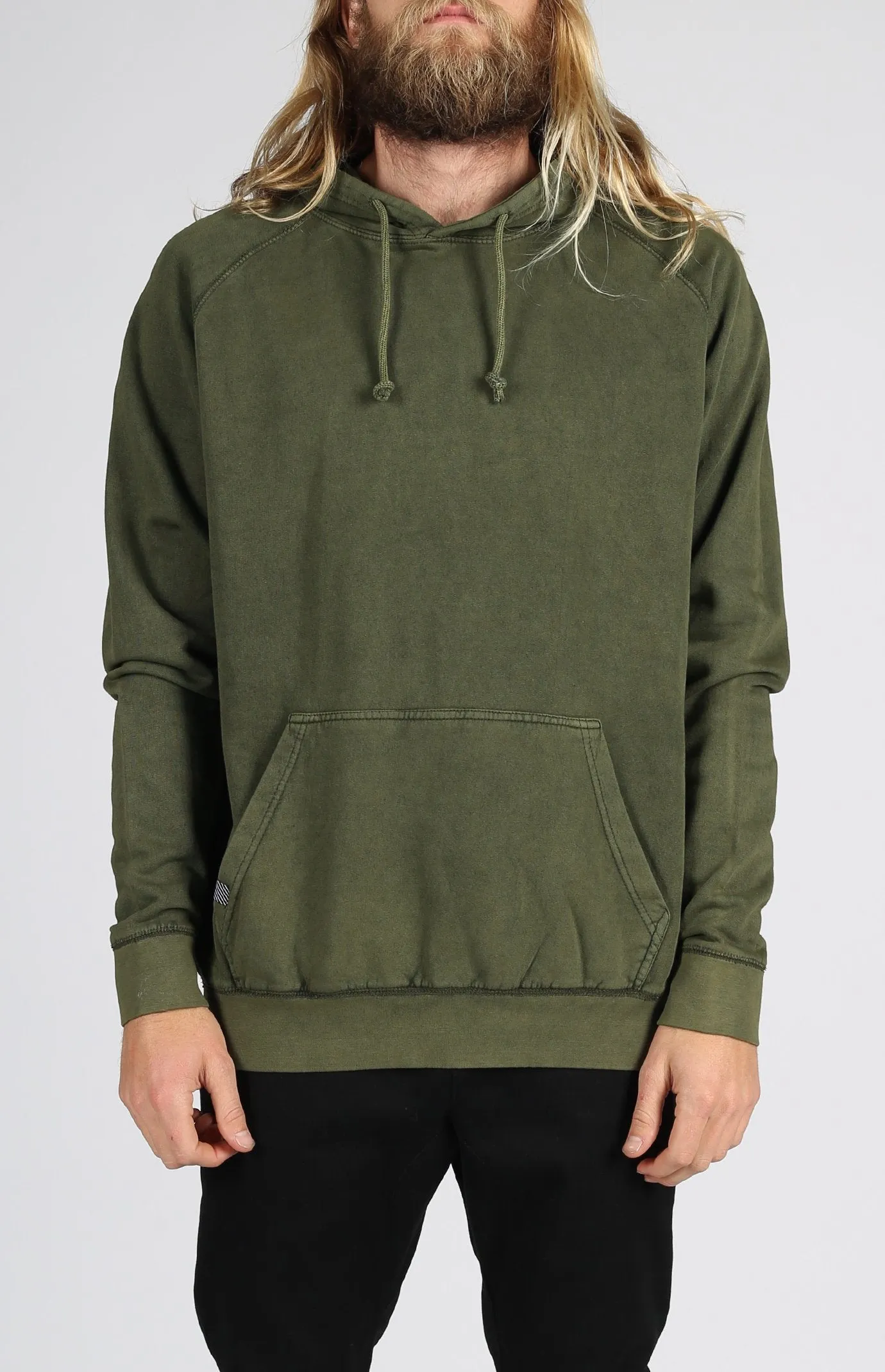 Vintage Wash Pullover Hood | Olive sold by Lira