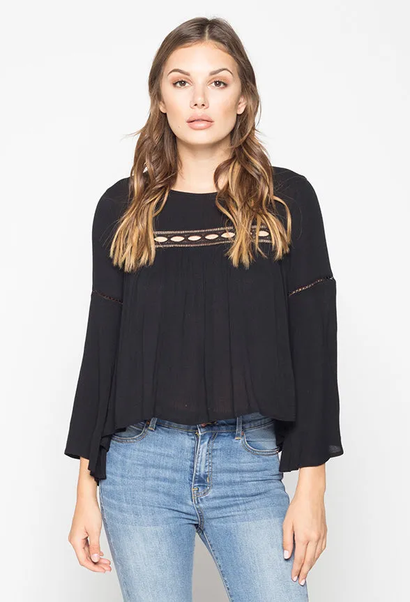 AMANDA TOP | BLACK sold by Lira