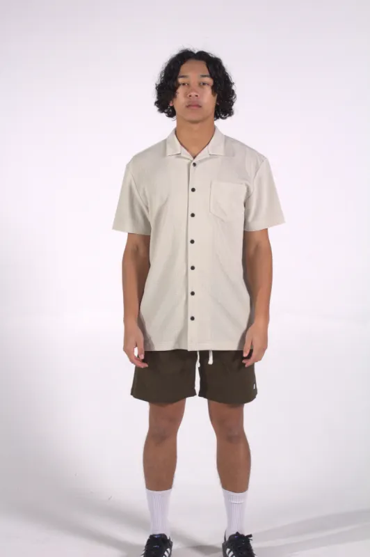 HAYCOCK TEXTURED SHIRT - STONE sold by Lira