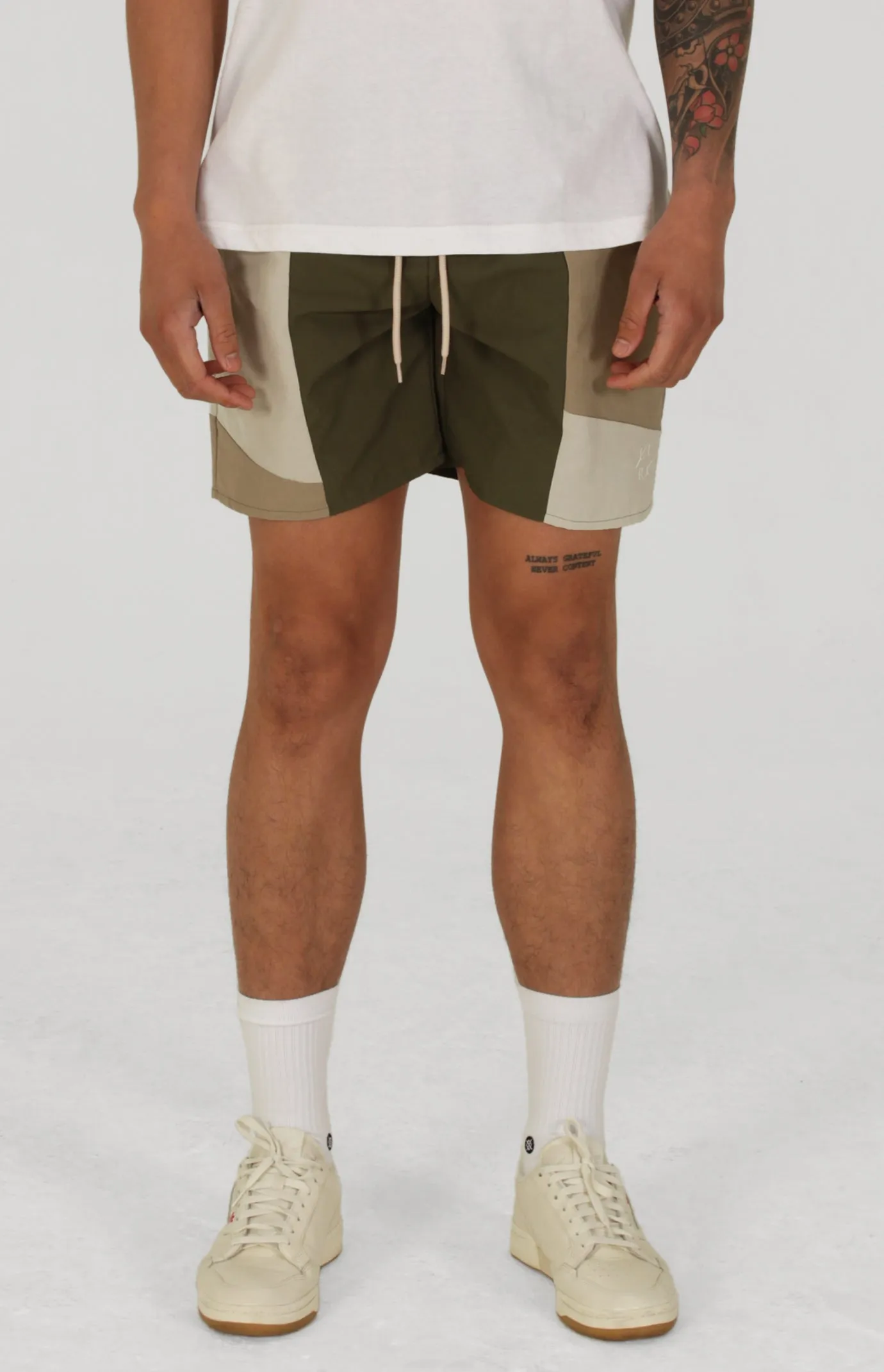 Gaston Paneled Nylon Short | Olive sold by Lira