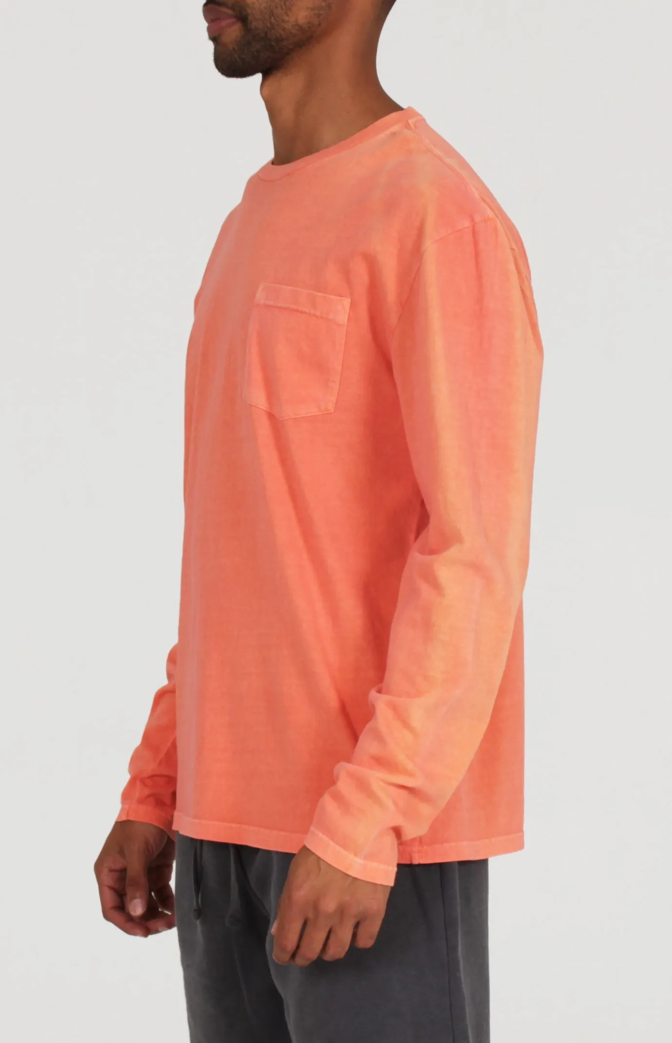 Pigment Dye Long Sleeve Tee | Coral sold by Lira product image thumbnail 2