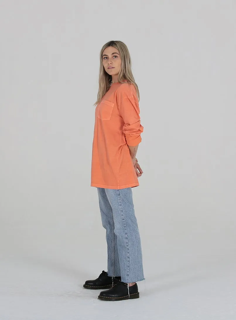 Pigment Dye Long Sleeve Tee | Coral sold by Lira product image thumbnail 4