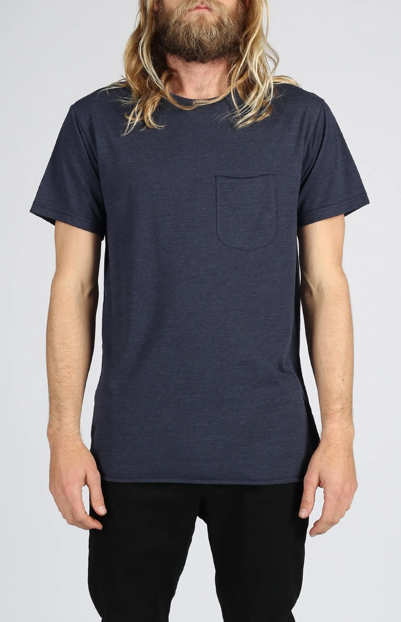 Pocket Tee Tri-Blend | Heather Navy sold by Lira