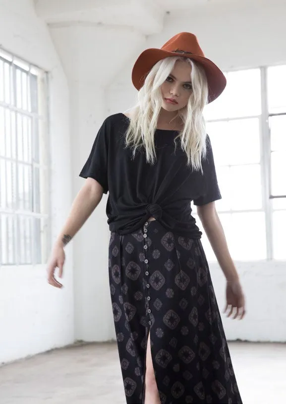 ABIGAIL SKIRT | BLACK sold by Lira
