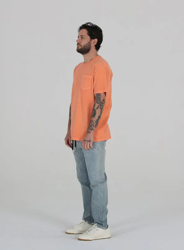 Pigment Dye SS Tee | Coral sold by Lira