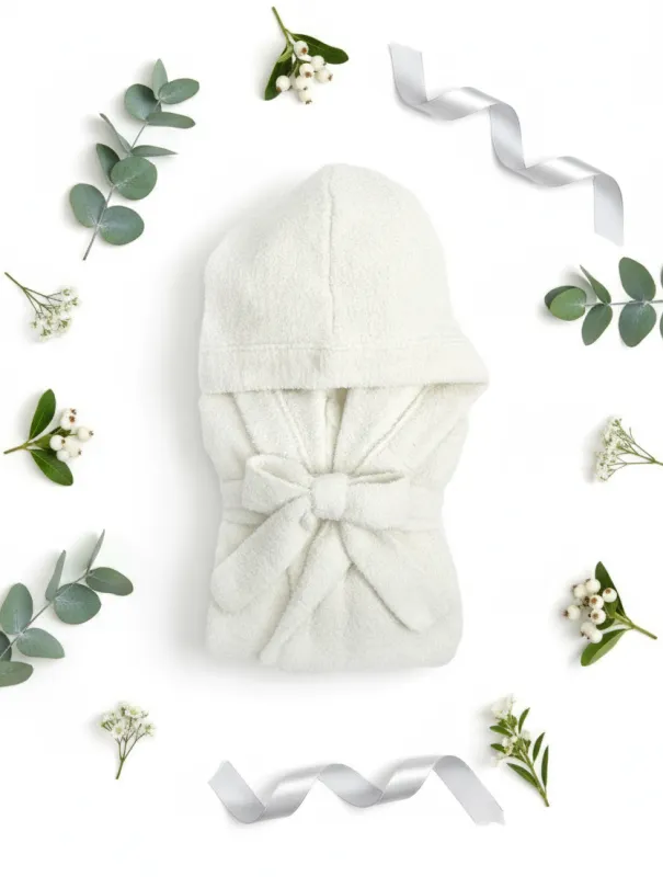 Dolce™ Ultra-Soft Cream Hooded Robe sold by Little Giraffe