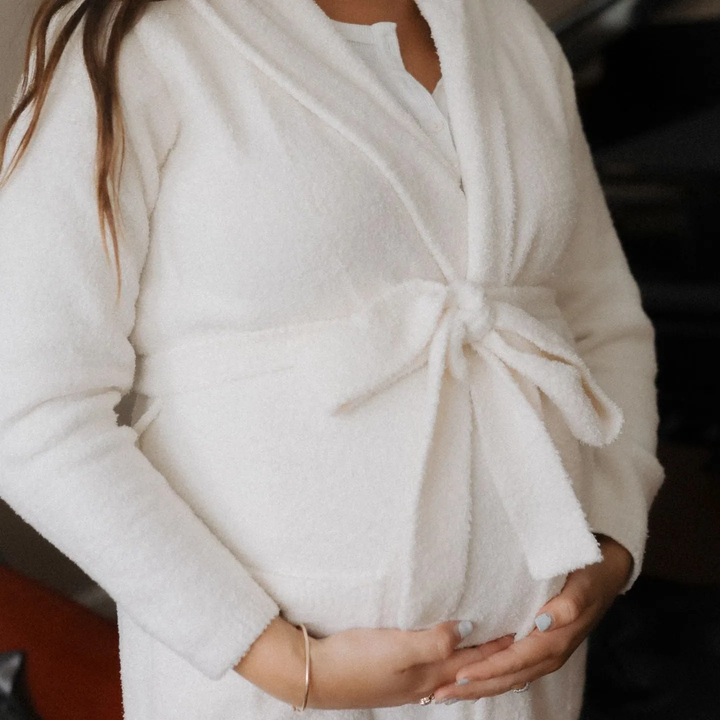 Dolce Ultra-Soft Cream Hooded Robe sold by Little Giraffe product image thumbnail 3