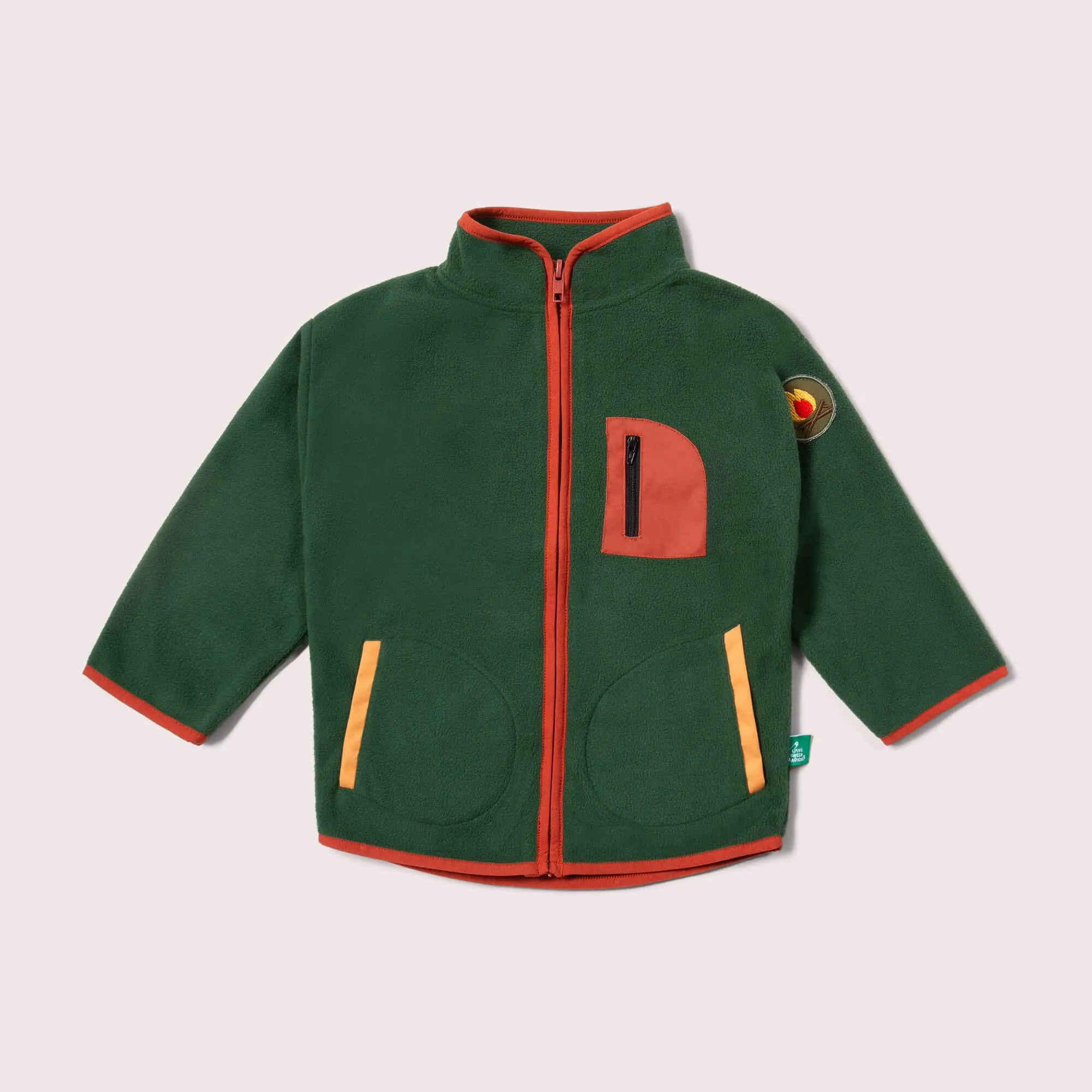 Olive Zip Up Recycled Polar Fleece Jacket sold by Little Green Radicals product image thumbnail 2