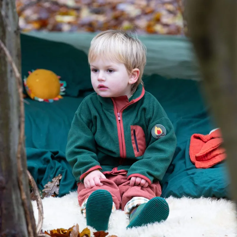 Olive Zip Up Recycled Polar Fleece Jacket sold by Little Green Radicals