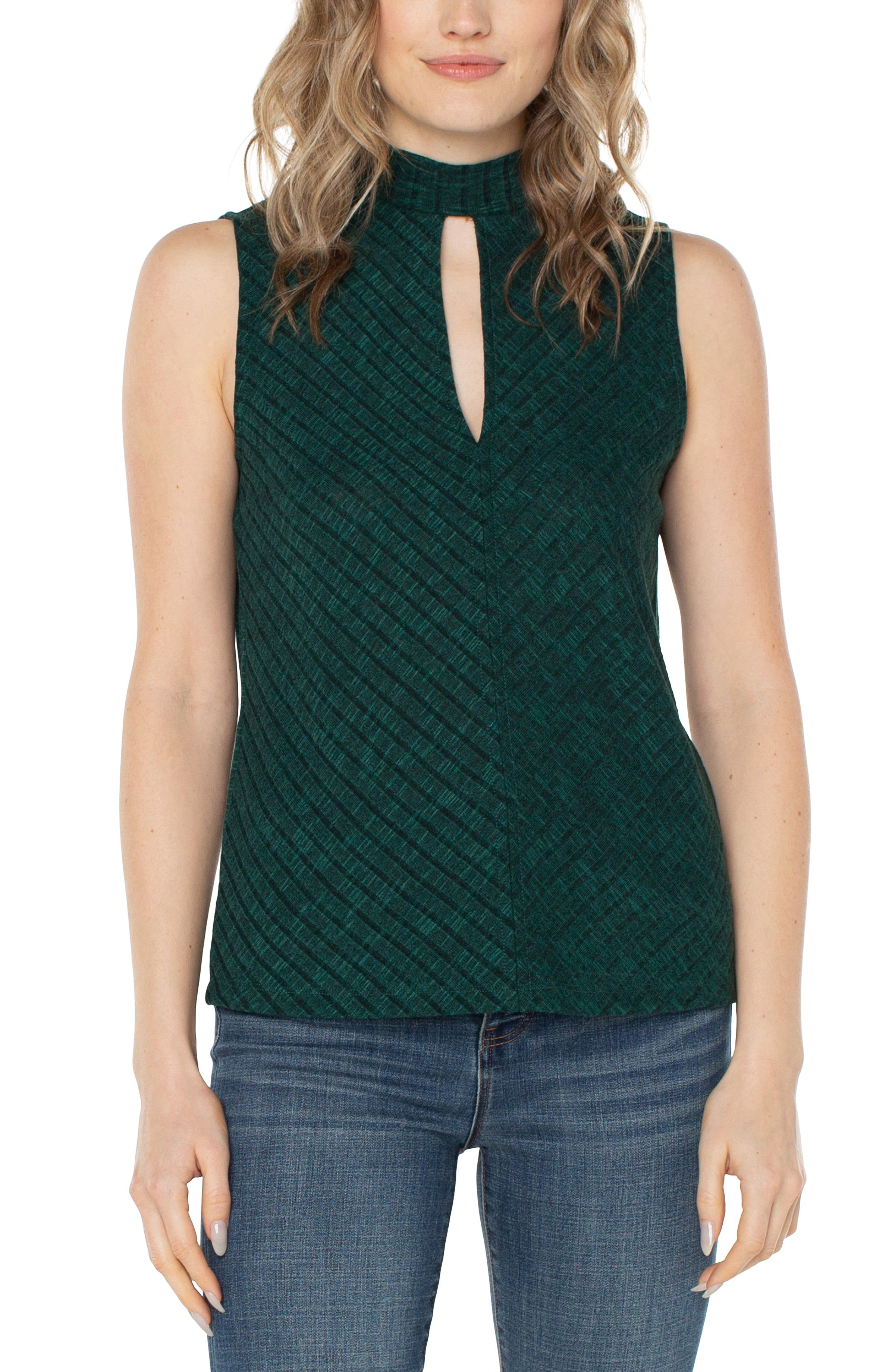 MOCK NECK SLEEVELESS KNIT TOP sold by Liverpool Jeans Company