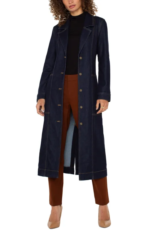 NOTCH COLLAR DUSTER JACKET sold by Liverpool Jeans Company