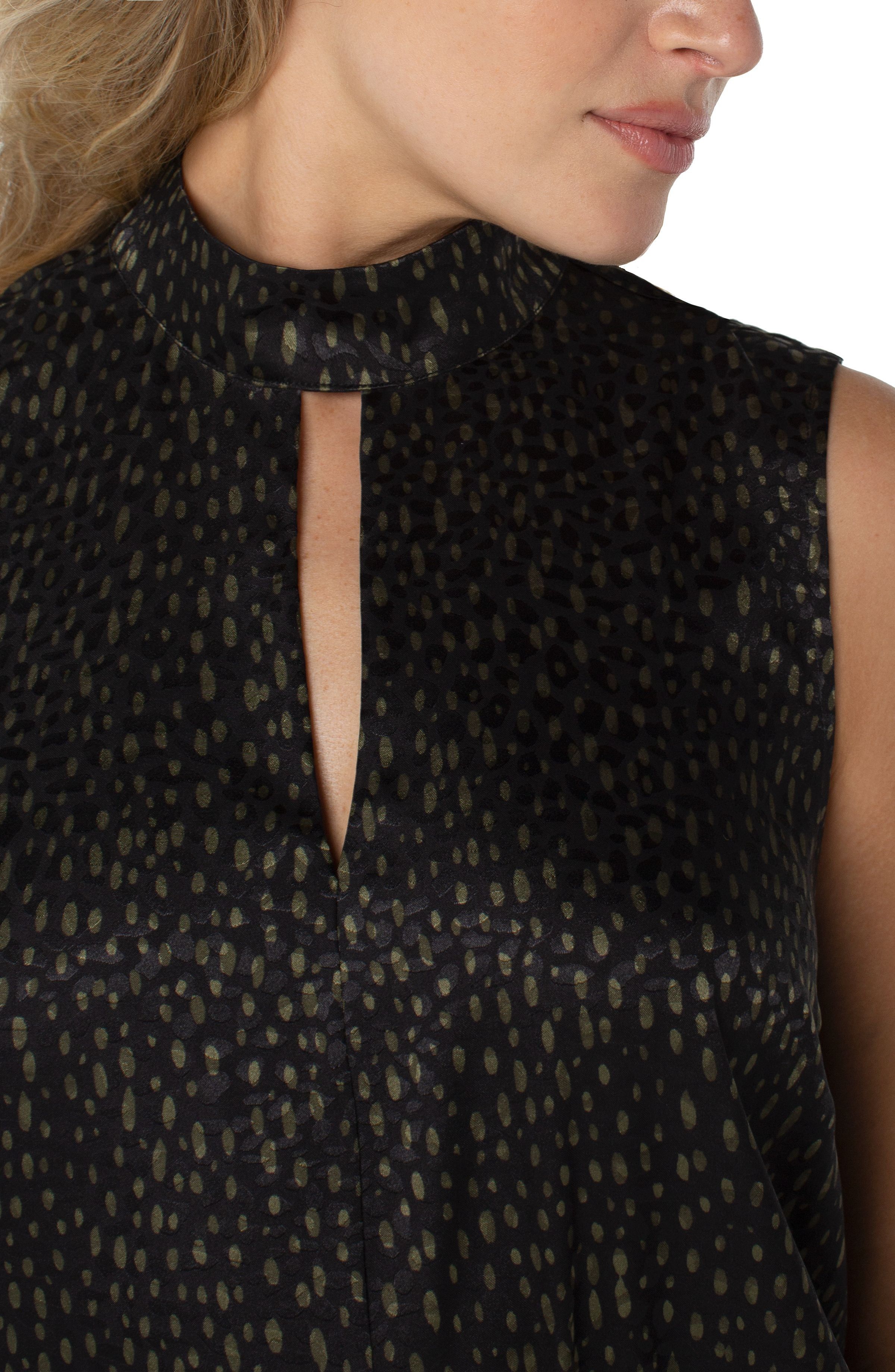 MOCK NECK SLIT FRONT SLEEVELESS TOP sold by Liverpool Jeans Company product image thumbnail 2