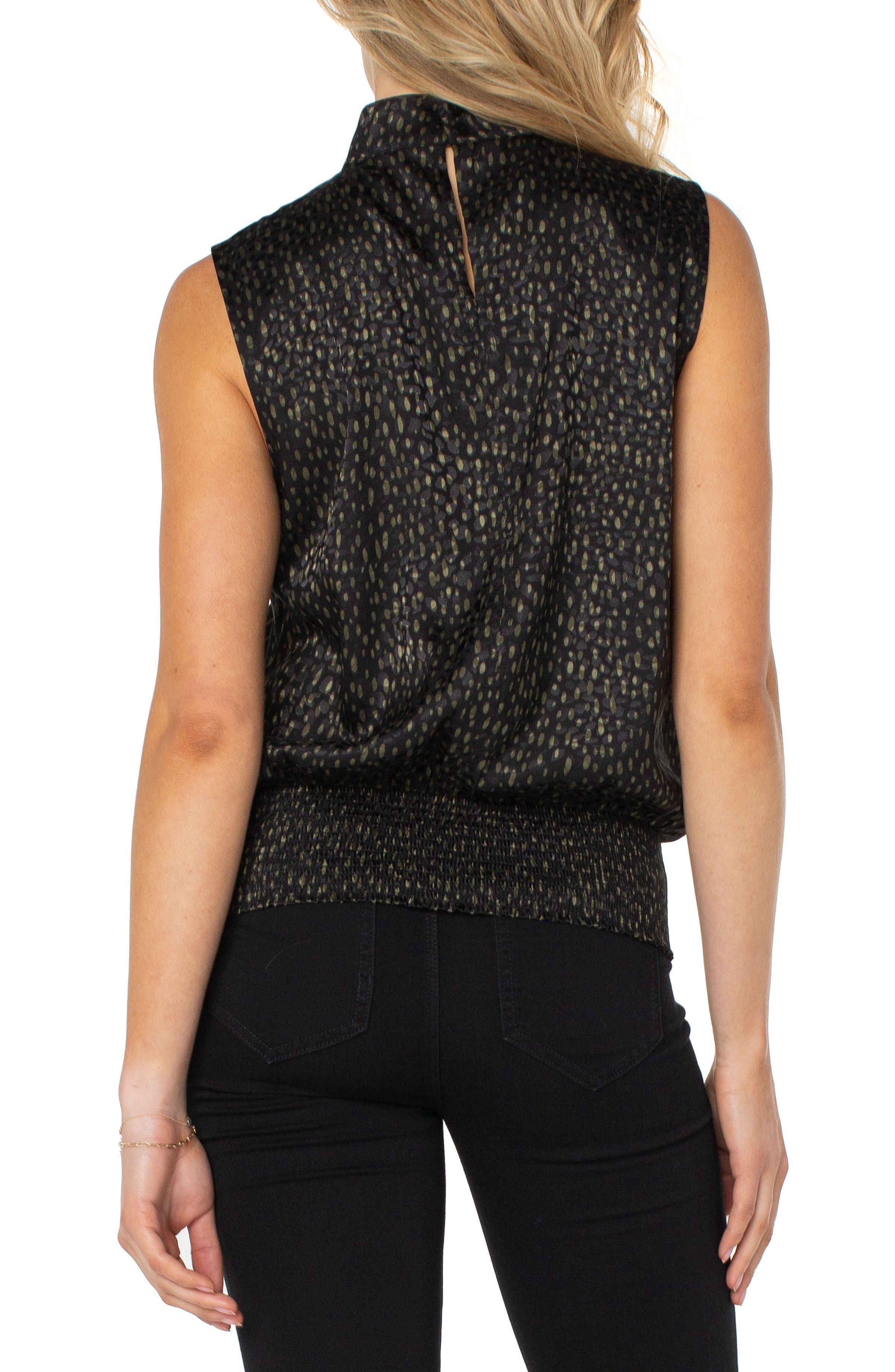 MOCK NECK SLIT FRONT SLEEVELESS TOP sold by Liverpool Jeans Company product image thumbnail 3