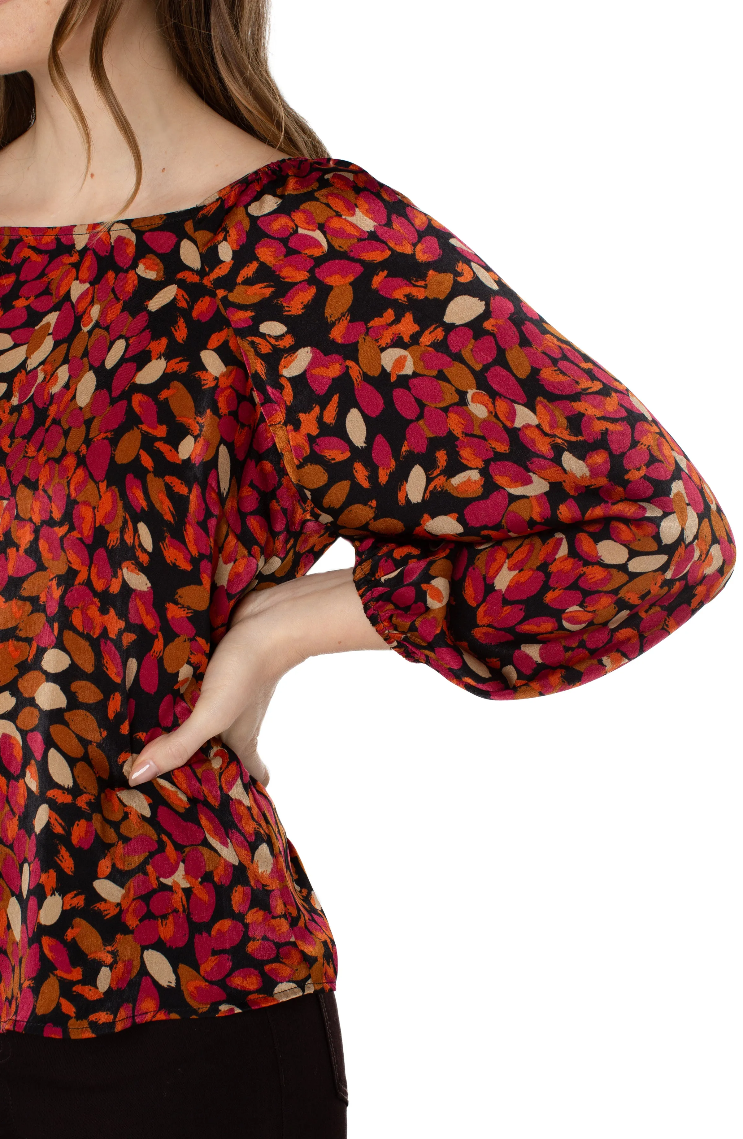 PETITE 3/4 PUFF SLEEVE SQUARE NECK TOP sold by Liverpool Jeans Company product image thumbnail 2