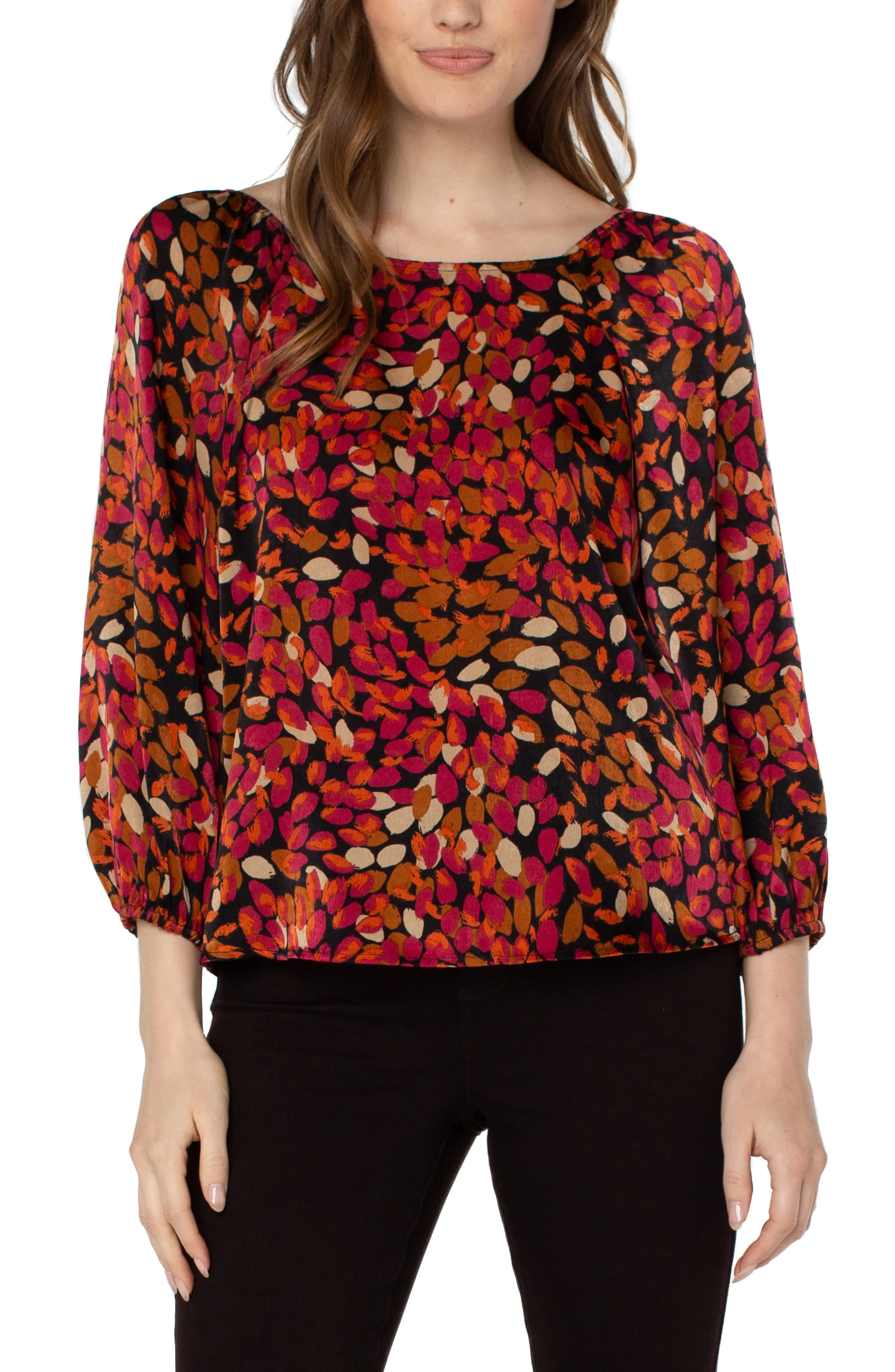 PETITE 3/4 PUFF SLEEVE SQUARE NECK TOP sold by Liverpool Jeans Company