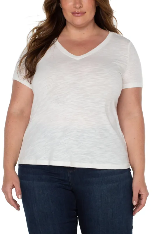 SLIM FIT V-NECK SLUB KNIT TEE sold by Liverpool Jeans Company