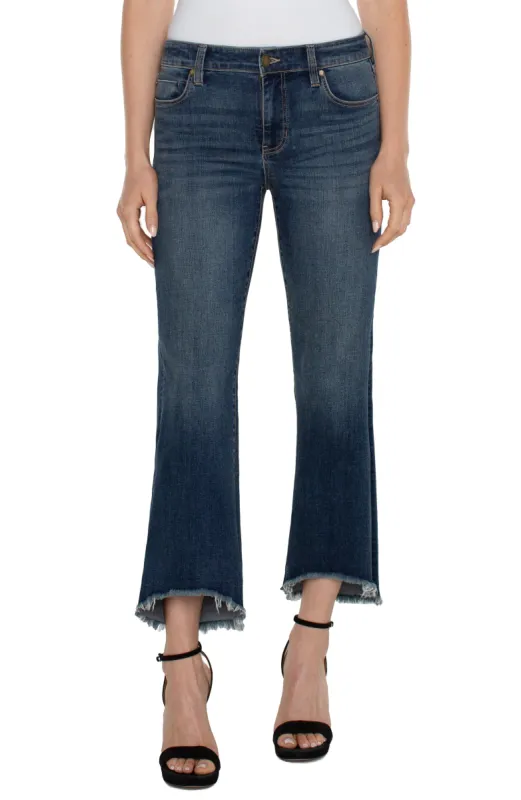 HANNAH CROP FLARE WITH CURVED FRAY HEM sold by Liverpool Jeans Company