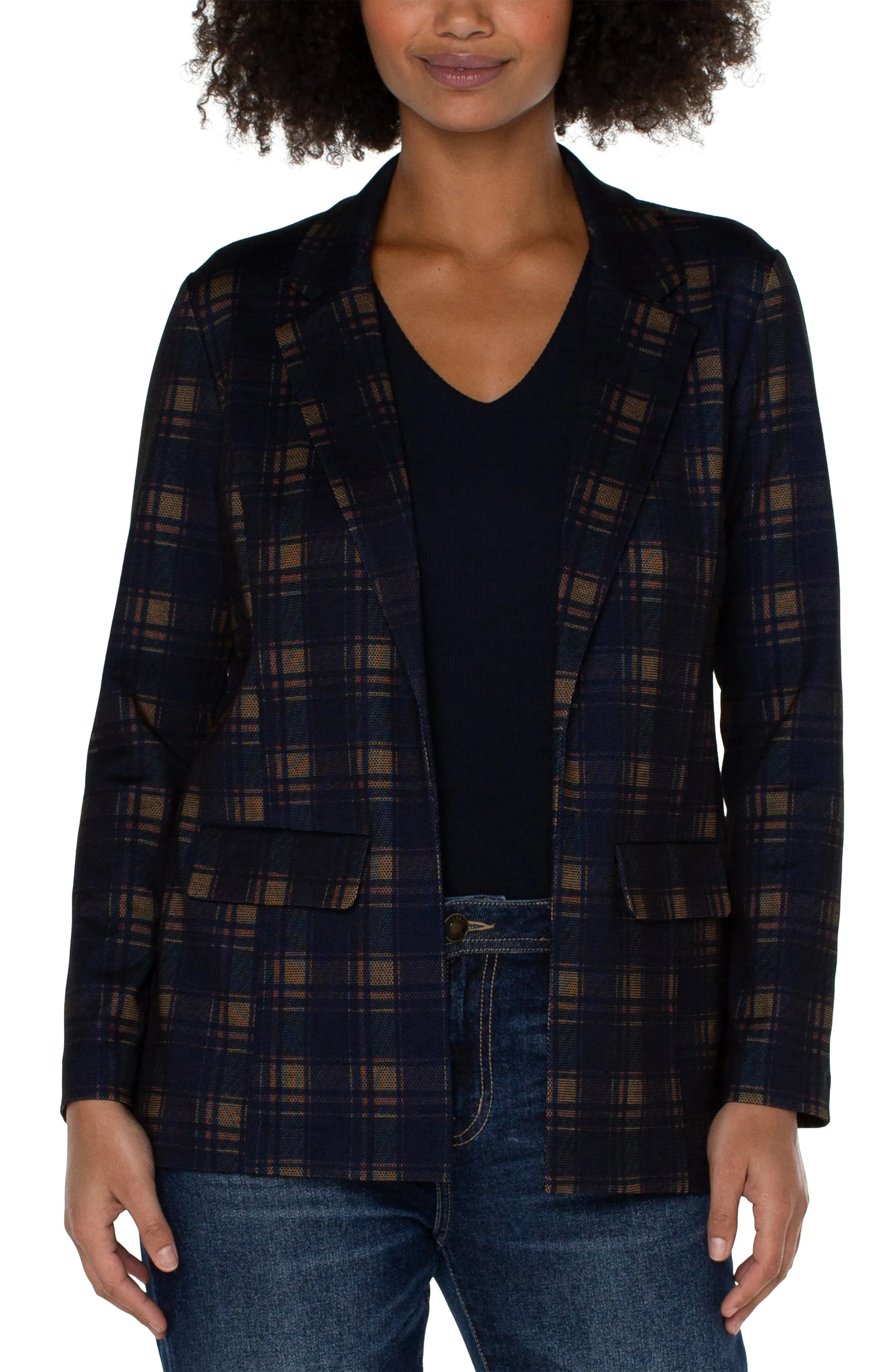 PETITE BOYFRIEND BLAZER WITH PRINCESS DART PATTERN KNIT sold by Liverpool Jeans Company