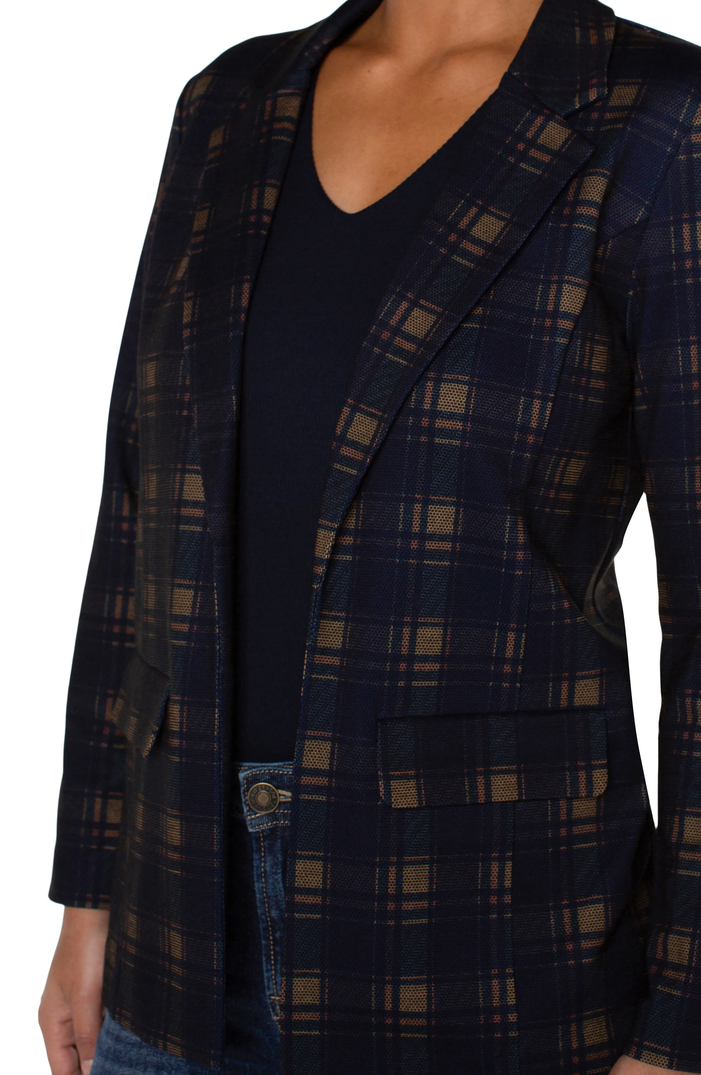 PETITE BOYFRIEND BLAZER WITH PRINCESS DART PATTERN KNIT sold by Liverpool Jeans Company product image thumbnail 2