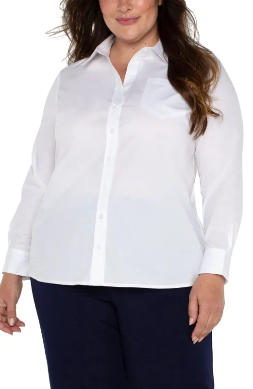 CLASSIC BUTTON FRONT POPLIN SHIRT sold by Liverpool Jeans Company