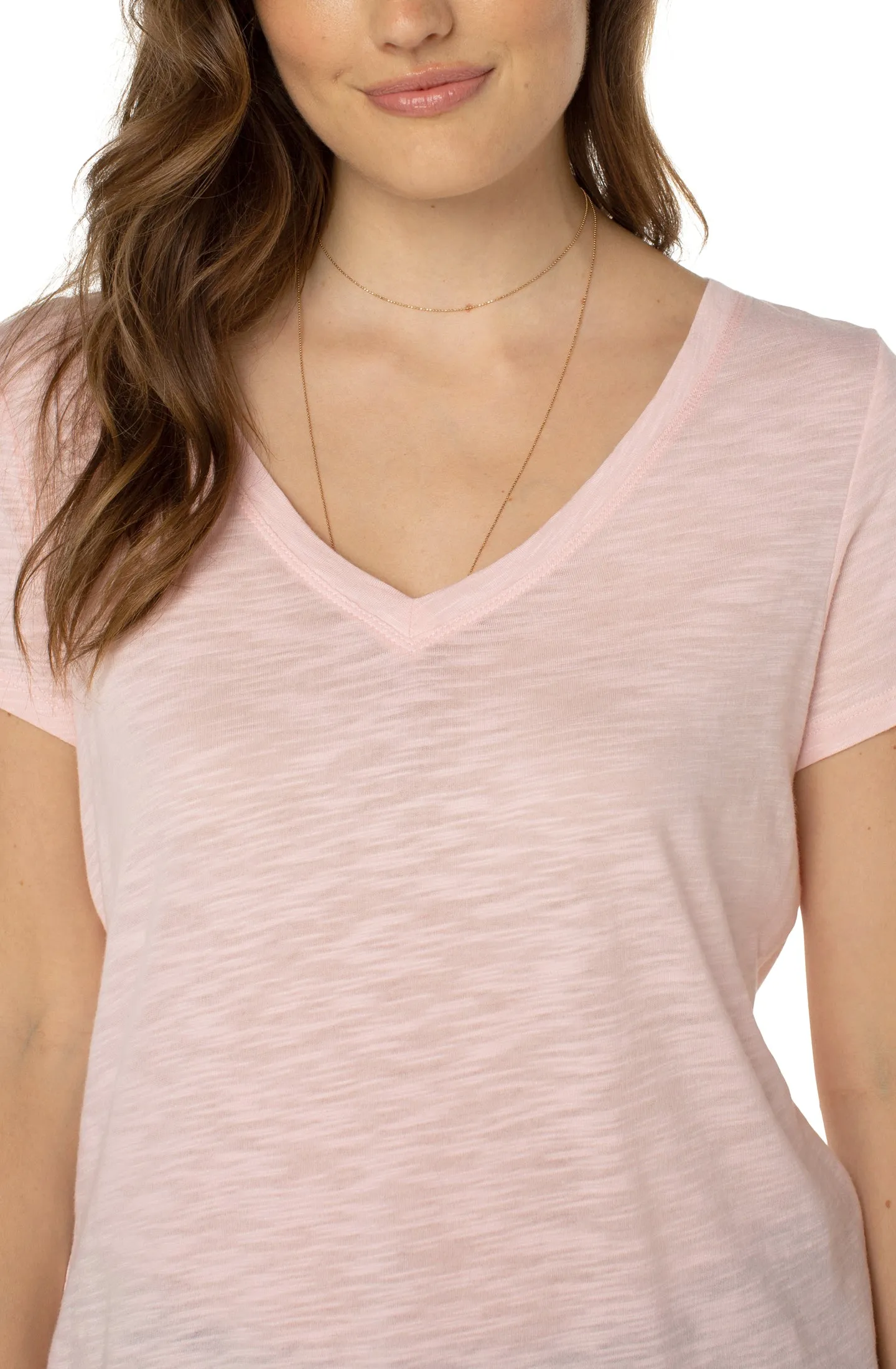 V-NECK SLUB KNIT TEE sold by Liverpool Jeans Company product image thumbnail 2