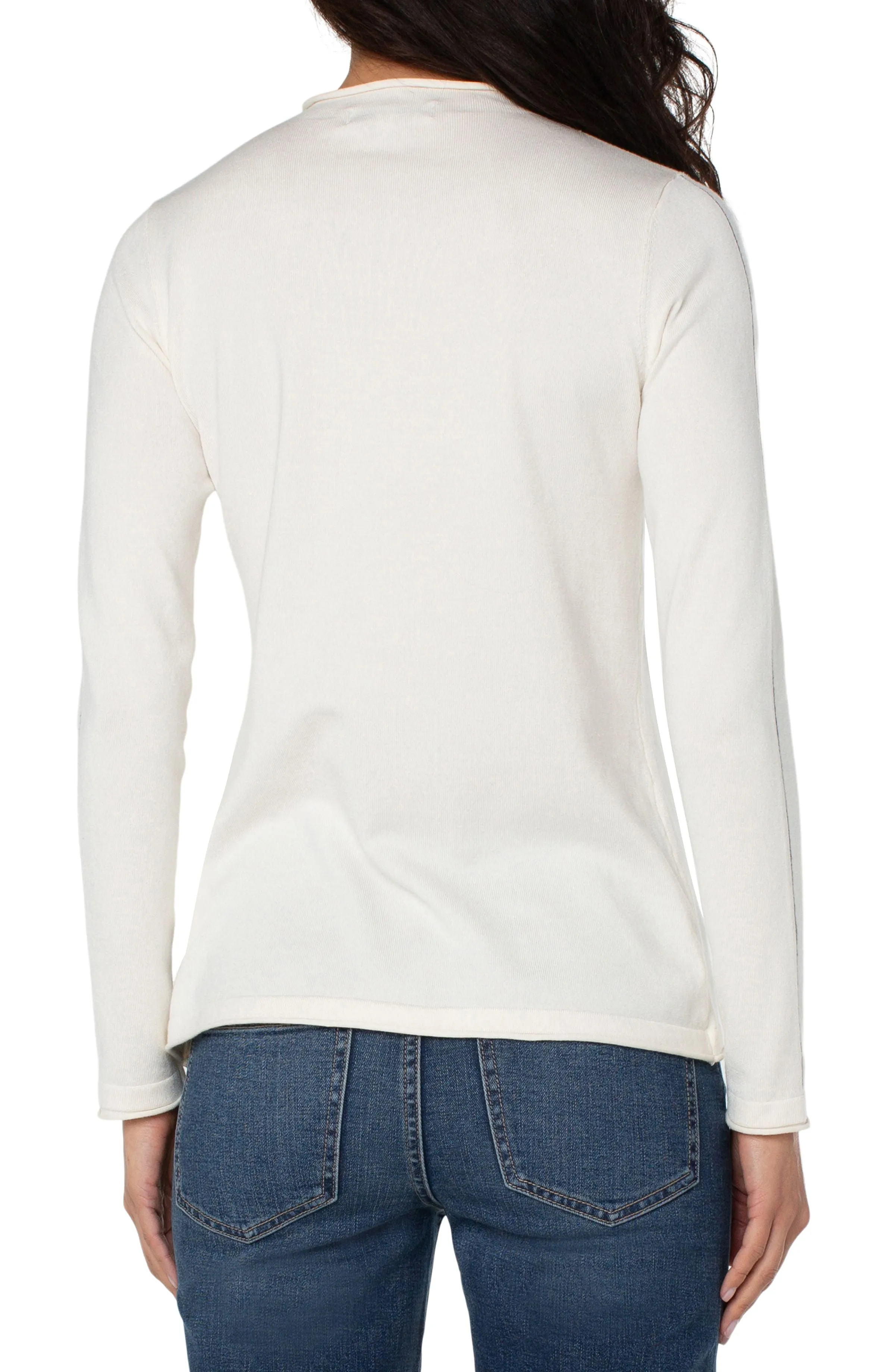MOCK NECK ROLLED HEM LONG SLEEVE SWEATER sold by Liverpool Jeans Company product image thumbnail 5
