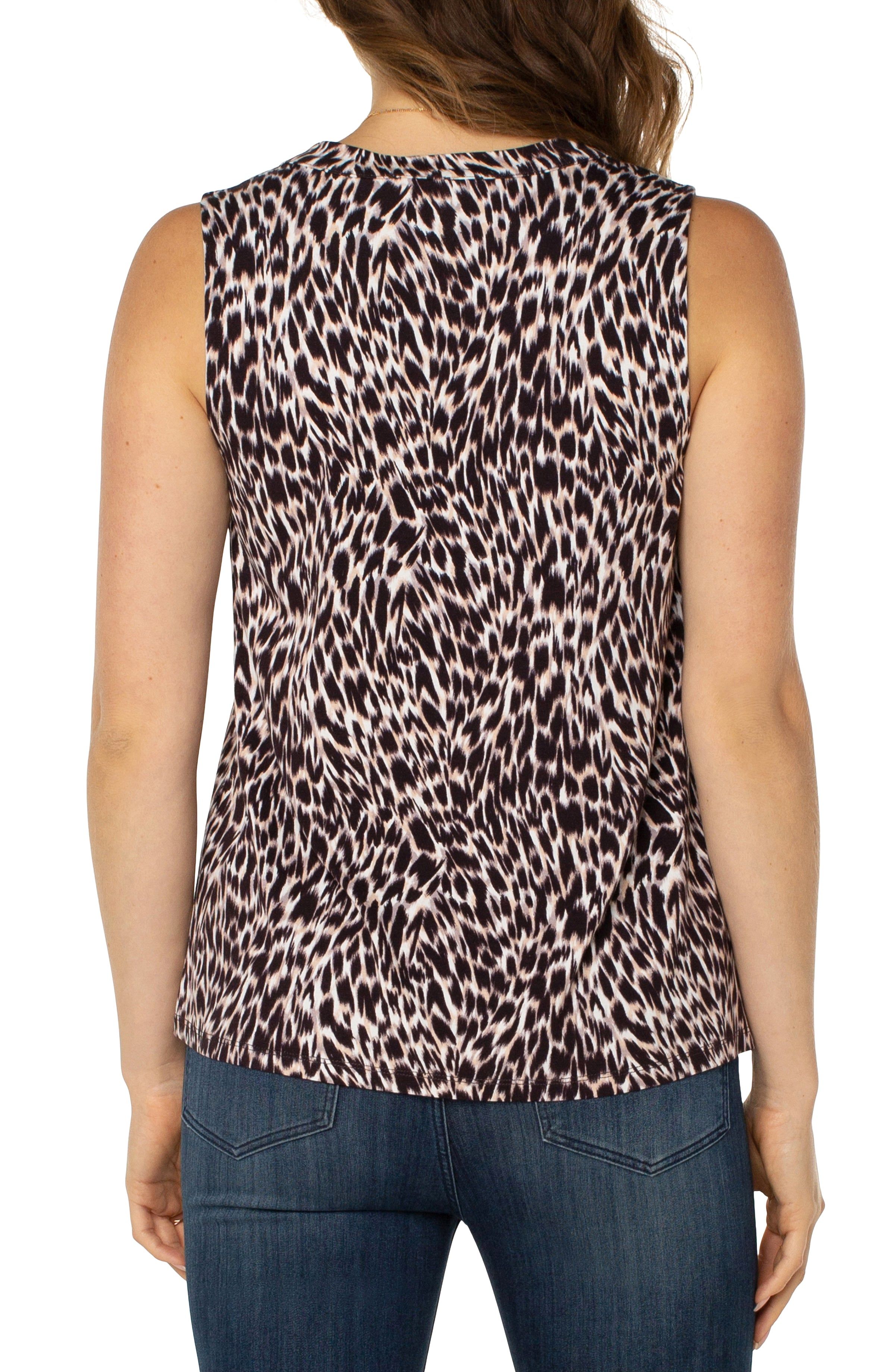 SLEEVELESS V-NECK KNIT TOP sold by Liverpool Jeans Company product image thumbnail 3