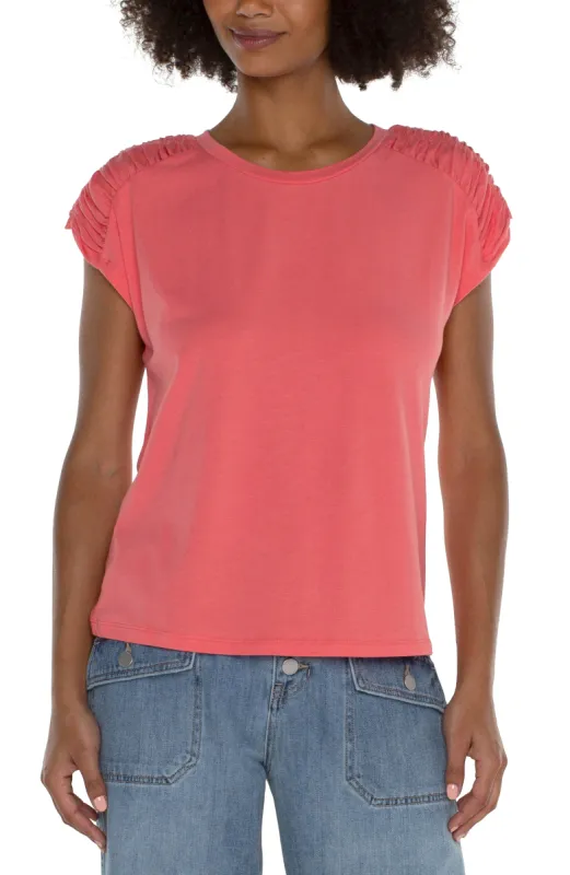 SMOCKED SHOULDER RAGLAN KNIT TOP sold by Liverpool Jeans Company