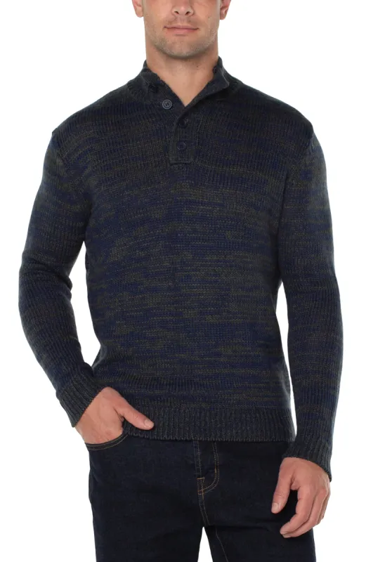 BUTTON MOCK NECK SWEATER sold by Liverpool Jeans Company