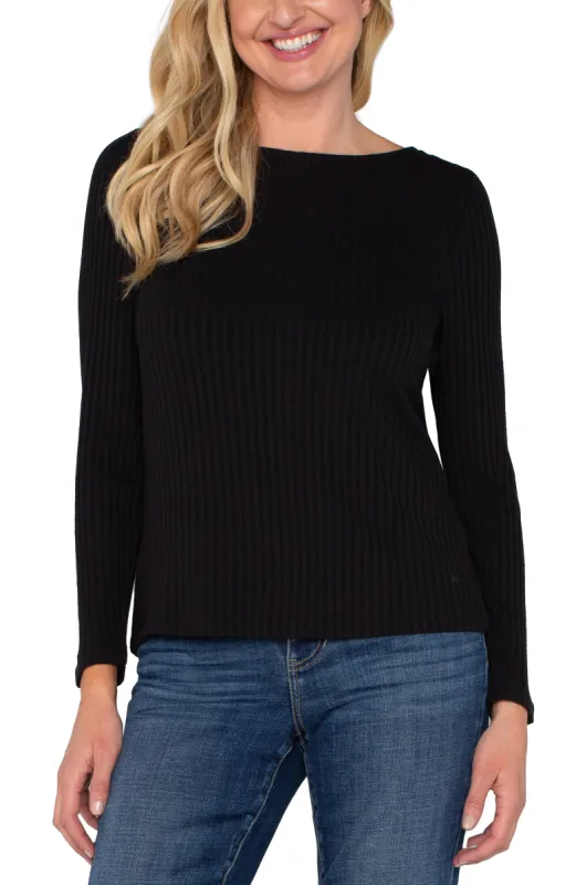 PETITE LONG SLEEVE BOAT NECK KNIT TOP sold by Liverpool Jeans Company
