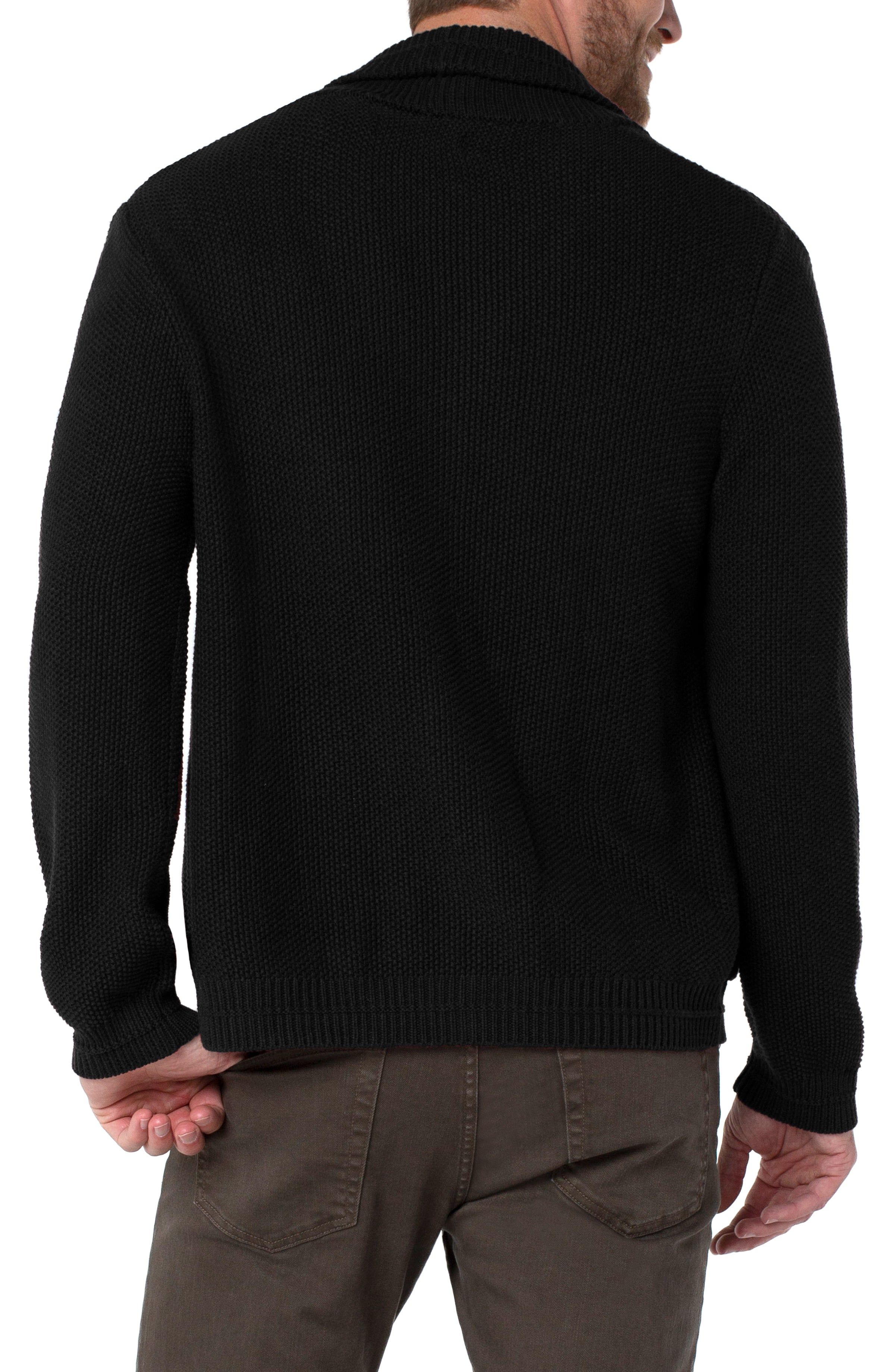 BIRDSEYE STITCH SHAWL COLLAR CARDIGAN sold by Liverpool Jeans Company product image thumbnail 3