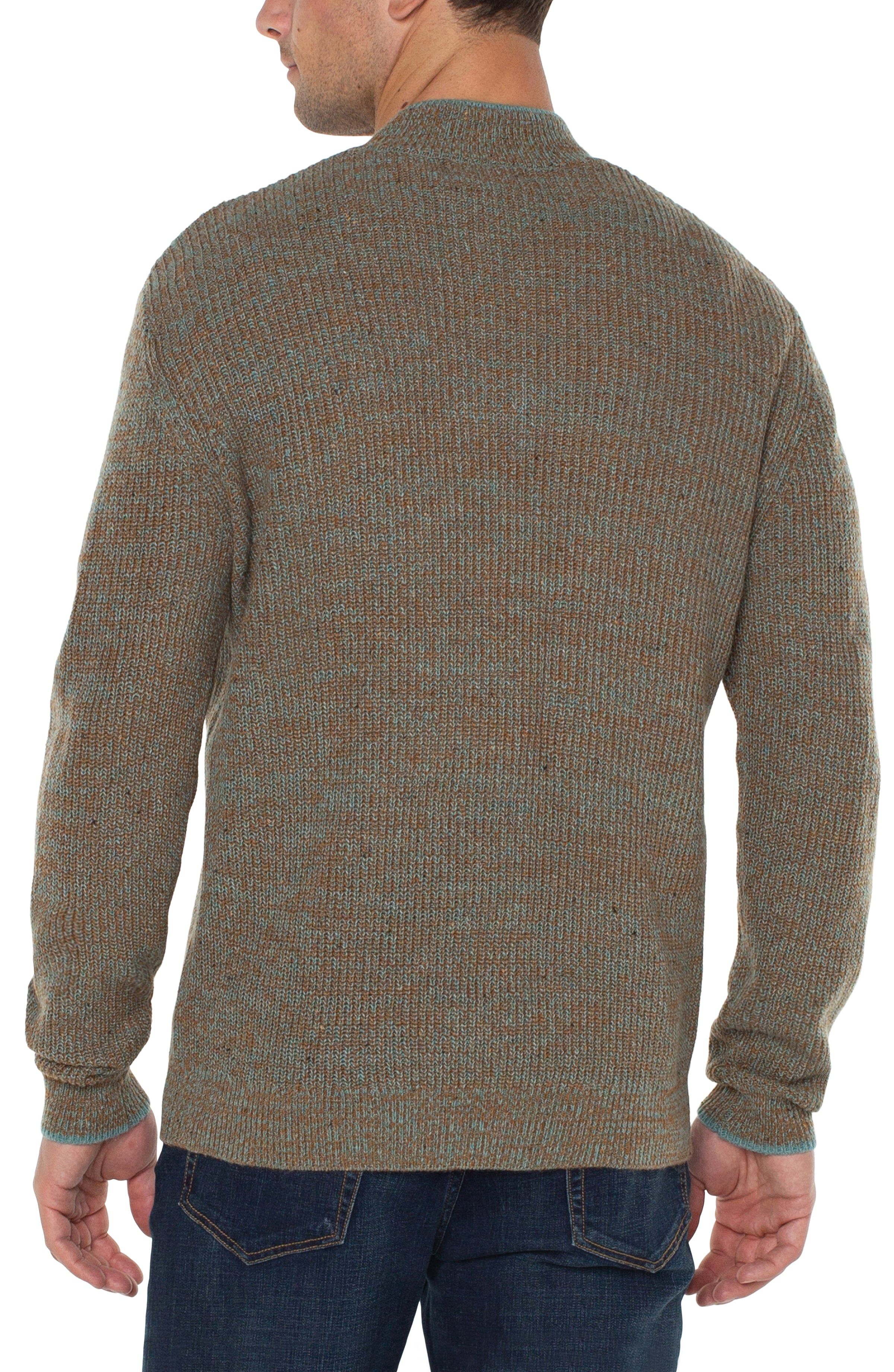 BUTTON MOCK NECK SWEATER sold by Liverpool Jeans Company product image thumbnail 3