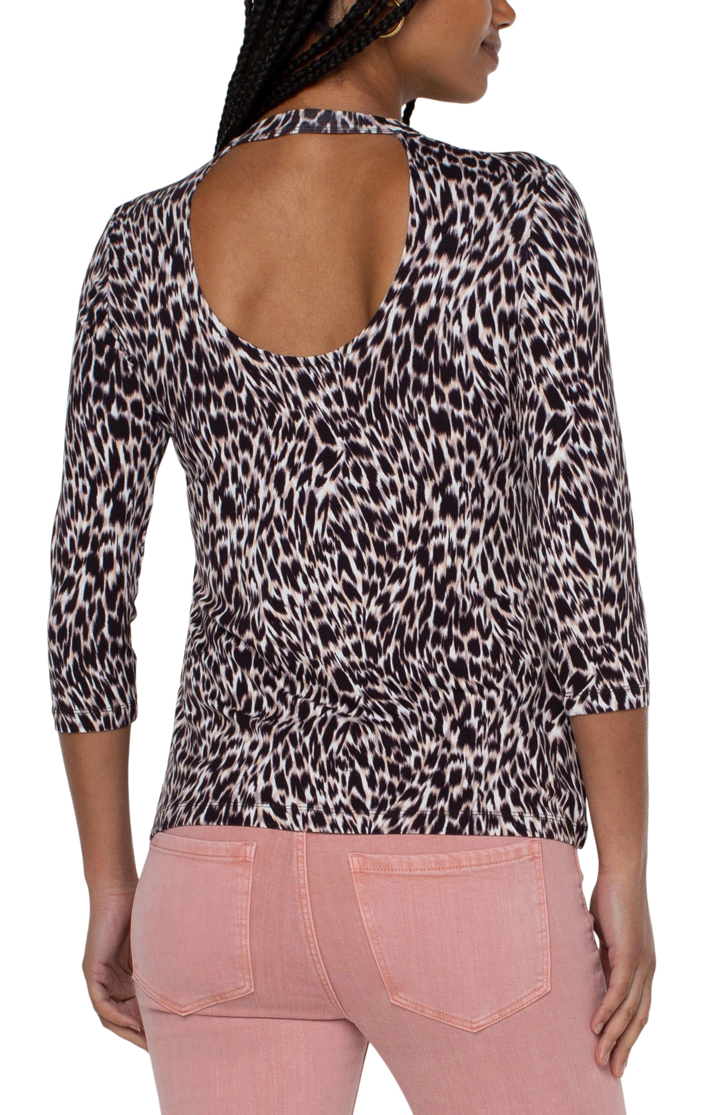 ELBOW SLEEVE SCOOP BACK KNIT TOP sold by Liverpool Jeans Company product image thumbnail 4