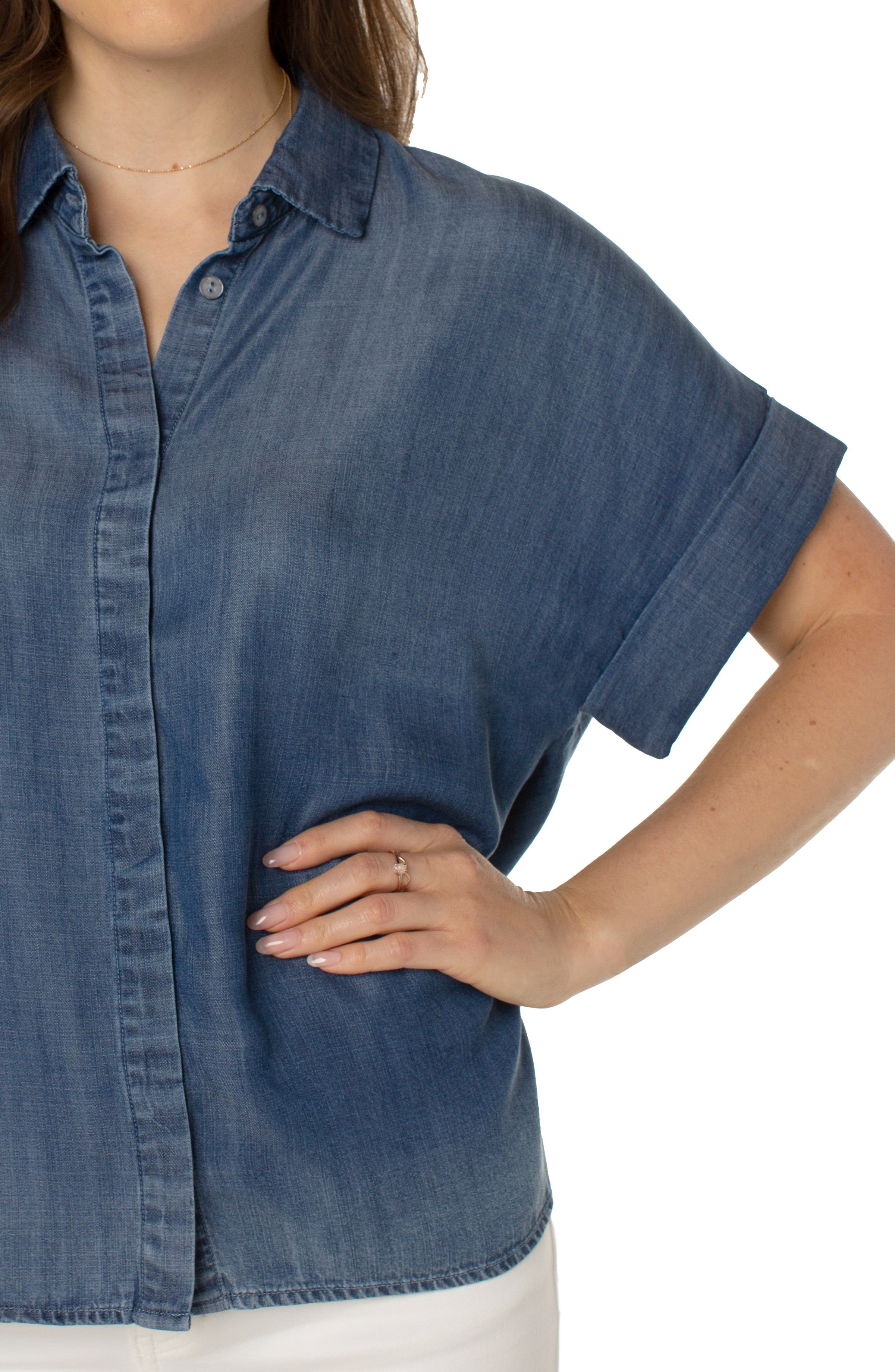 PETITE COLLARED CAMP SHIRT sold by Liverpool Jeans Company product image thumbnail 2