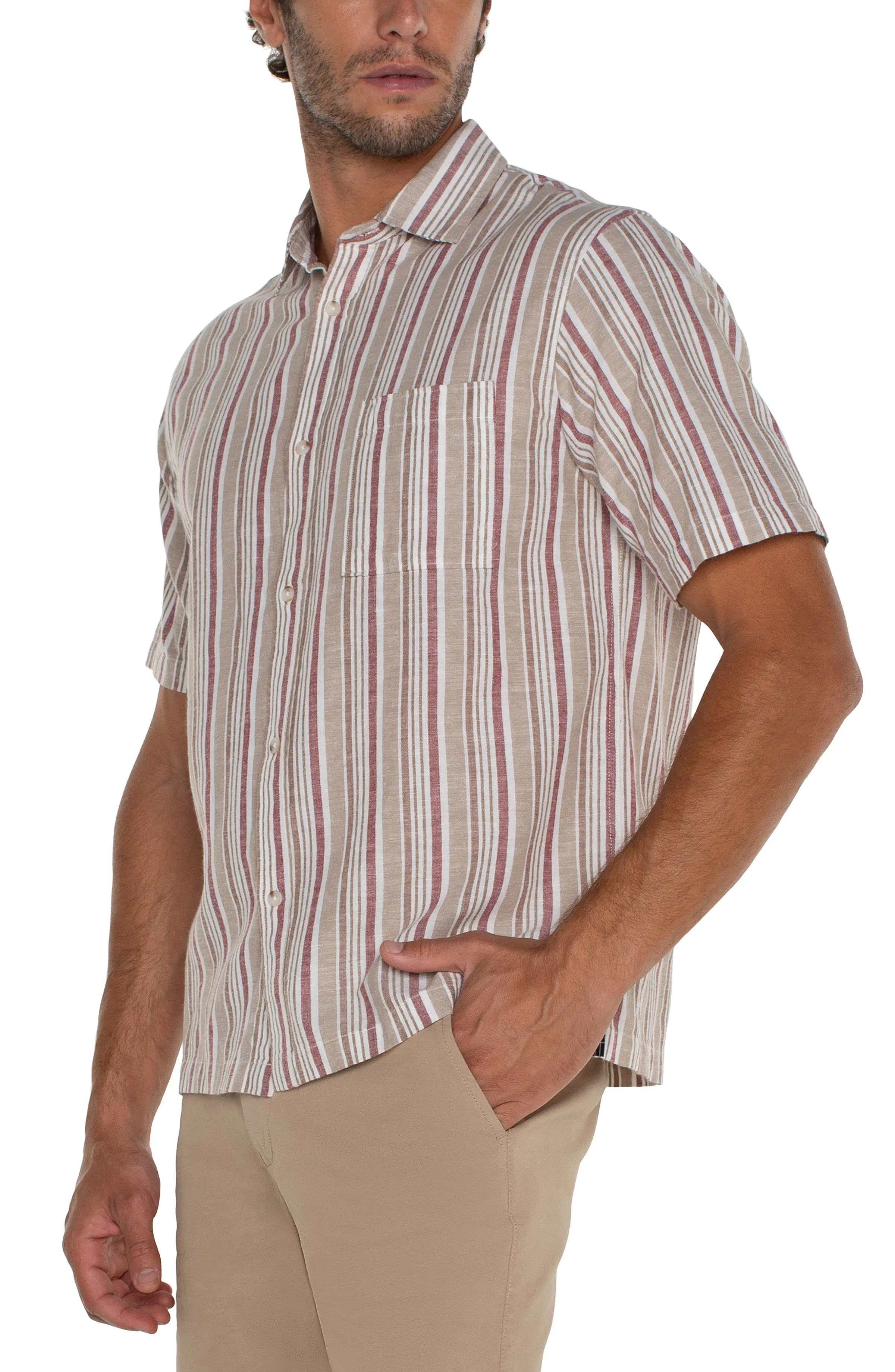 BUTTON UP SHORT SLEEVE SHIRT sold by Liverpool Jeans Company product image thumbnail 3