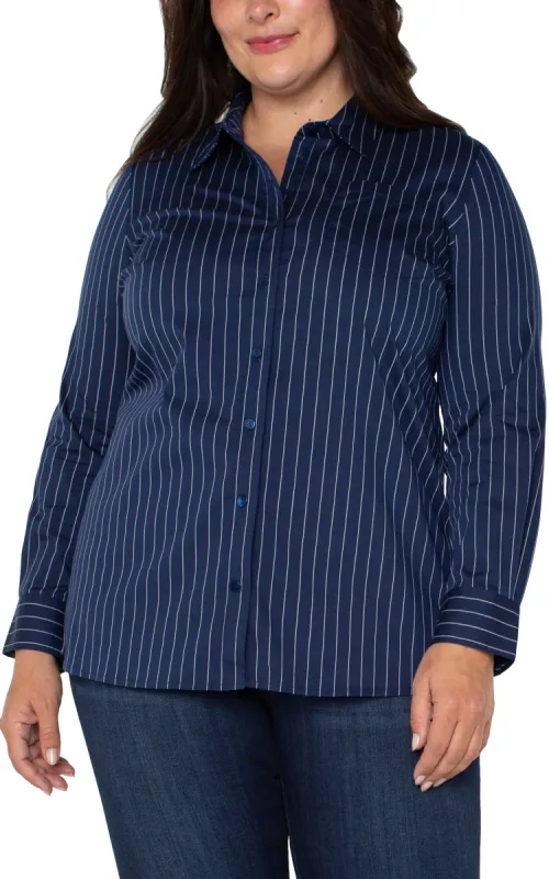 CLASSIC BUTTON FRONT POPLIN SHIRT sold by Liverpool Jeans Company